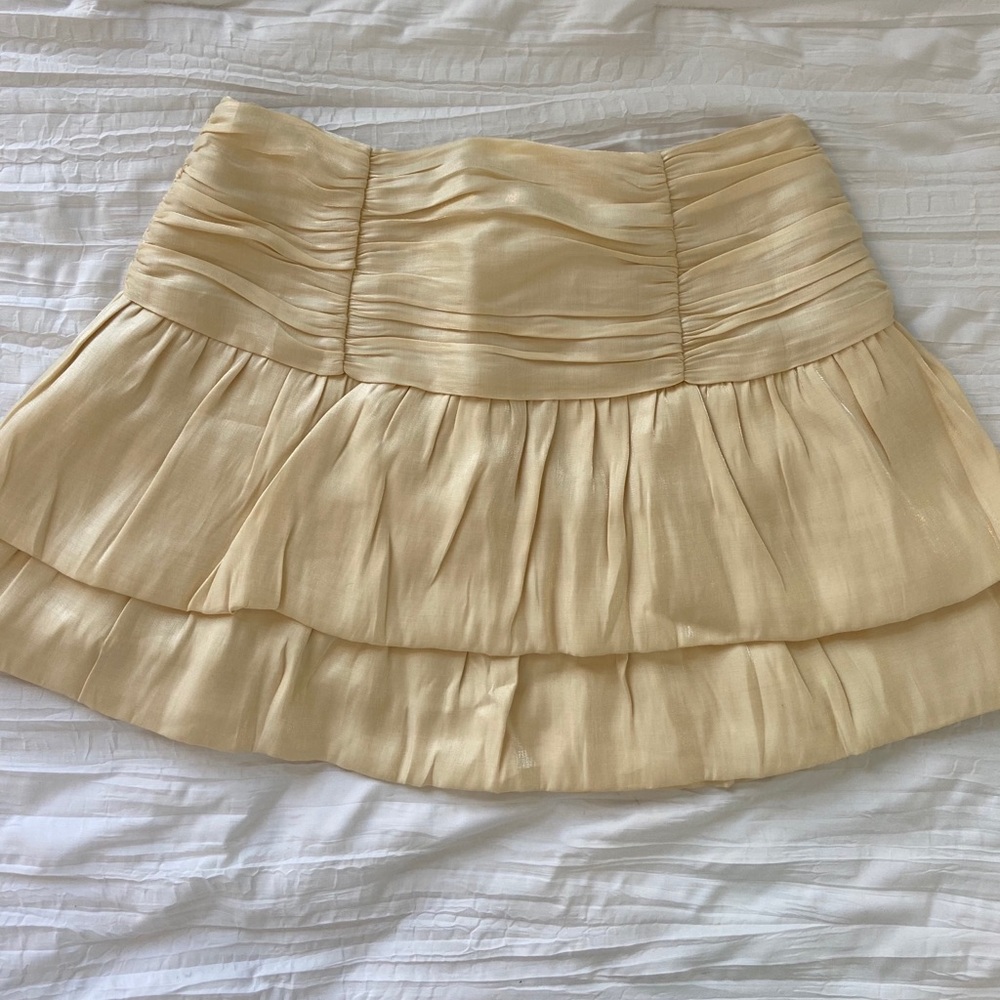 NWT gold ruffle skirt